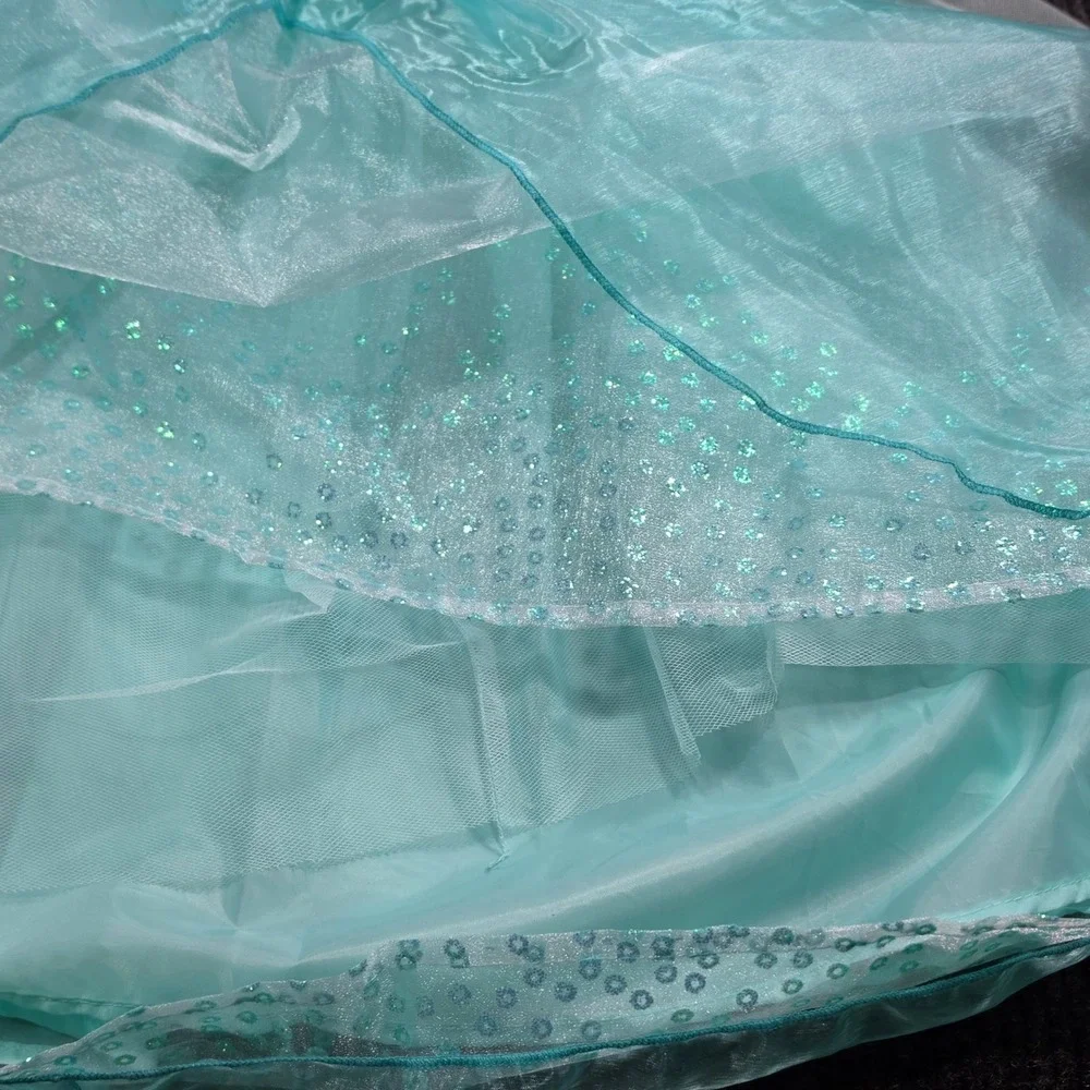 Disney Parks Ariel Costume Dress Kids Size 6 Turquoise Excellent Mermaid Gown